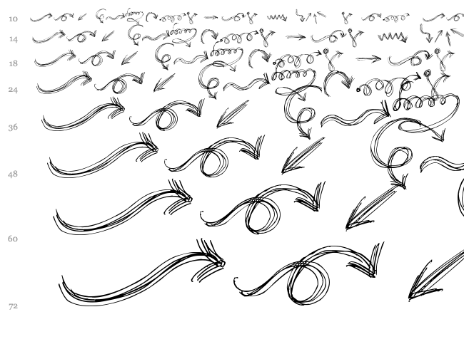 Go around the books - Arrows font waterfall